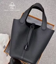 Sold🌈Hermes🧡Picotin 18🧡So Black黑色🌈全新閑置🌟TC皮🌟有貼膜🌟有盒🧡picotin18🌟picotin🌟愛馬仕🌟