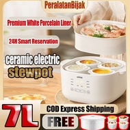 7L Intelligent Ceramic Stewing Pot Dual Steam Function 24H Reservation Smart LCD Touch Cooker Malays