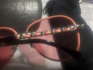 Chanel 粉皮邊框太陽眼鏡 連袋及盒