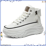 Fashion High-top Women's Sneakers Shoes Thick-soled Height Increasing Casual Sneakers Women Side Zip