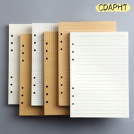 CDAPHT 80Sheets Loose Leaf Paper, Kraft Paper Horizontal Line/Blank Notebook Refill Paper, Simple A5