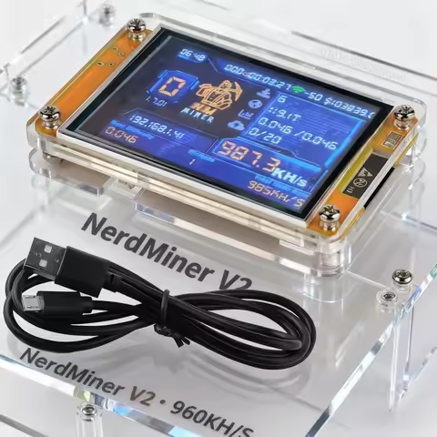 NMMiner NerdMiner V2 960KH/s Bitcoin Hashrate Lucky Miner ESP32 2.8 inch Smart Display Crypto Solo L