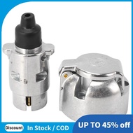 Trailer Accessories- 7 Pin Trailer Plug 12V Rv Sockets Towbar Towing 7Pin Metal Trailer Connectors