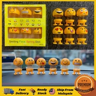 6pcs/Set Big Cute Emoji Car Shaking Head Doll Emoticon Pack Spring Doll Car Interior Smiley Face Spr