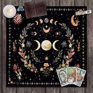 Triple Moon Floral Botanical Tarot Cloth Alter Tarot Table Cloth Wiccan Spread Top Cloth Spiritual W