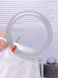 |仙女春彩|緬甸A貨翡翠淡冰粉紫春彩完美平安手鐲57.3