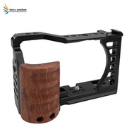 Camera Cage  A7C Camera with Wooden Handle Protection Frame Housing Cage Handle