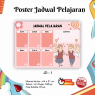 MATA Subject schedule Poster Weekly Planner/ School Timetable/