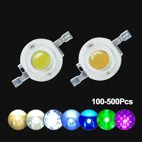 100-500pcs LED 1W 3W Watt 30/45mil High Power Chip Beads Cold Warm White Red 660nm Blue 450nm Green 
