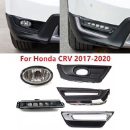 ไฟตัดหมอกฝากระโปรงหน้ารถกรอบติดขอบไฟเดย์ไลท์เวลากลางวันสำหรับรถ Honda CRV CR-V 2017 2018 2019