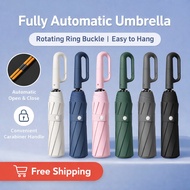 Auto Open Payung Lipat – UV UPF50+ Windproof Compact Umbrella Rotating Hook 5116 | Payung Automatik 