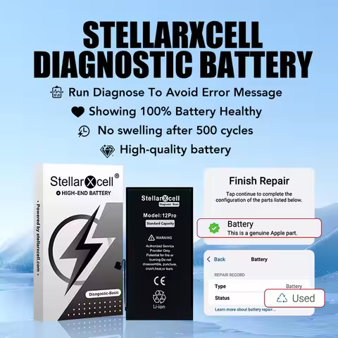 StellarXcell Diagnostic Battery Show genuine No error battery message for iphone12 13 14 15 mini Plu