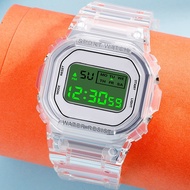 ❖♨ Fashion Transparent Digital Watch Square Women Watches Waterproof Sports Electronic Wrist Clock Watch Ladies LED Luminous Watch