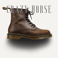 DR CRAZY HORSE CRAZY HORSE waxed leather men's boots, dark brown, shape DR 1460, sturdy stitched sol