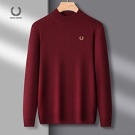 2024 Fred Perry Fred perry lúa mì giá đặc biệt của người đàn ông áo len dệt kim dày một nửa chiều ca