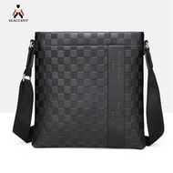 ELACCENT Men's shoulder bag soft leather business casual messenger bag trend all-match backpack