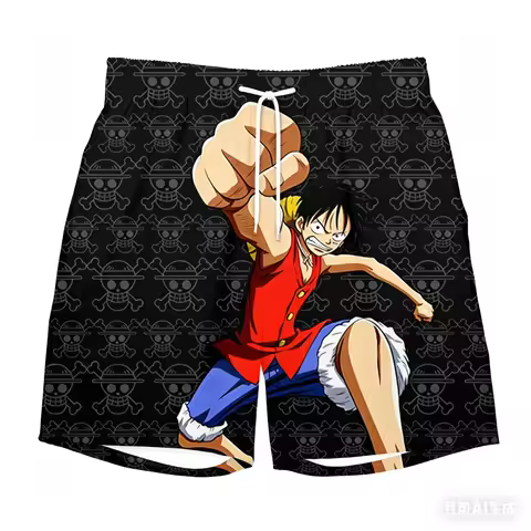 2026 One Piece Devil Fruit Thousand Mile Sunshine 3D Cartoon Manga Style Large Loose Speed Dry Men a