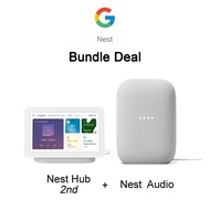 Bundle Deal Google Nest Hub 2 + Nest Audio Smart Home Speaker | Google Voice Assistant | Control Smart Home