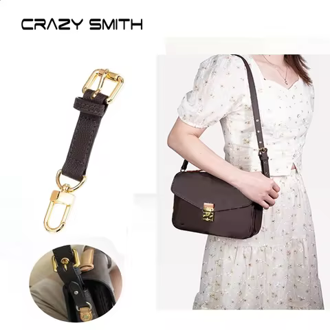 CRAZYSMITH Bag Strap Shortening Adjustment Buckle for LV Metis Bags Genuine Leather Modification Sho