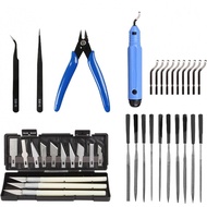 3D printer tool kit, model polishing and finishing tools, carving tools, pliers, calipers, clamps, D