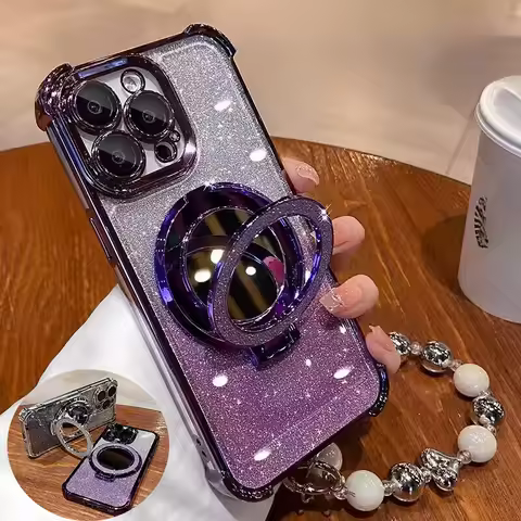 Glitter Bracelet Phone Holder Casing For OPPO Reno 12F 11F 11 11 12 10 Pro Plus 8T Findx 8 4 5 6 Pro