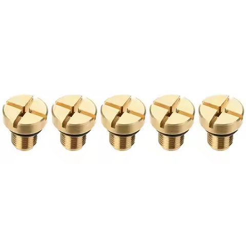 A96E-5Pcs 17111712788 Radiator Overflow Coolant Expansion Tank Bleeder Screw Gold For BMW E36 E39 E4