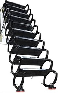 Loft Ladder Pull Down Carbon Steel Folding Ladder Non-Slip Steps Attic Ladder 300kg/661lb Wall Mount