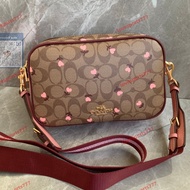 Coach蔻馳 款號 C3239 Coach蔻馳女包雙拉鏈印花單肩斜挎包相機包  尺寸：24158。