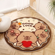 Cute Comics Kapibara Cute Cartoon Round Carpet Under Table Floor Mats Home Carpet