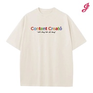 Content Creator Home Content T-Shirt Creates Content | JUICYGANG | Cotton 250gsm 100% Oversize
