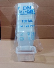 25pcs Kotak Thinwall DM Rec 150ml/Kotak Makan Thinwall Kecil/Thinwall Rec 150ml Merk DM