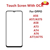 Outer Glass For OPPO A56 A57 A58 A73 A74 A75 A76 A77 A78 Touch Screen Front Panel LCD Display Repair Replace Parts + OCA