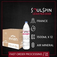 Evian Natural Mineral Water 1500ml PET