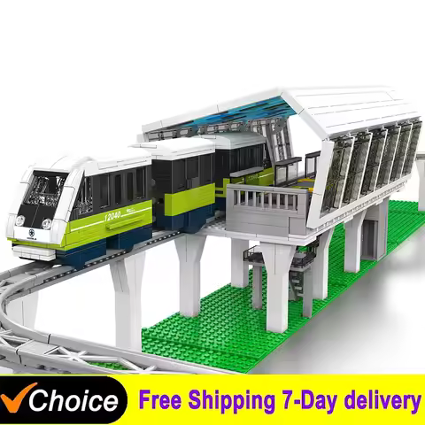 MOULD KING 12040 Technical Italian Monorail Express Light Rail Train Building Blocks Remote Control 