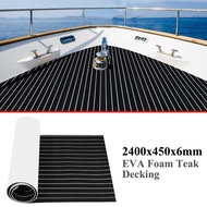 Top Self-Adhesive EVA Foam Teak Decking Yacht Marine Flooring Synthetic Boat Floor Mat 2400X450X6mm