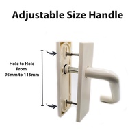 HDB PVC Bifold Toilet Door Handle 3 Sizes Hole to Hole 100mm / 110mm / 115mm (Off White Colour)