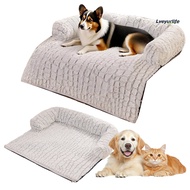 Lveyurlife Dog Couch Bed Pet Calming Couch Plush Thermal Cat Bed with Anti-Slip Bottom Washable Remo