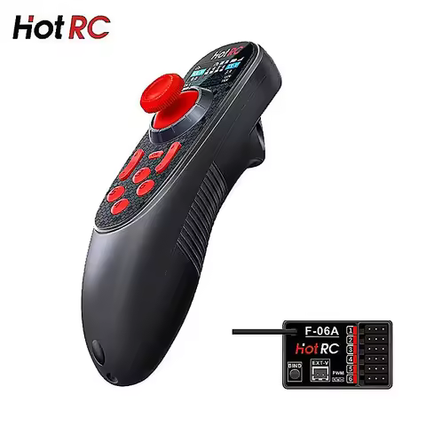 HOTRC DS-650 6CH 2.4GHz Radio System Transmitter Remote Controller with DS 600 PWM 6-Channel Receive