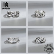DORIS JEWELRY Original Cincin Retro Ring Silver Adjustable Moissanite Perempuan Women 925 Diamond M151