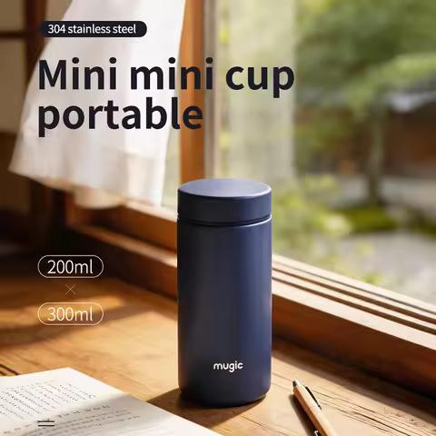 HASACASA Mini Portable Stainless Steel Pocket Cup Solid Color Insulated Thermos 200ml 300ml Travel C