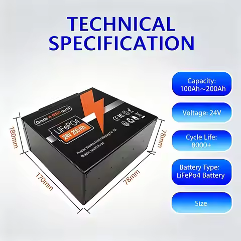 🥇24V Battery LiFePO4 Battery 24V Support BMS 8000+ Cycles Times For Solar Boat No Tax 100Ah 150Ah 12