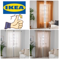 DYTAG IKEA Curtains Langsir 1 pair(white/golden brown/beige)(145x250cm)Ready Stock