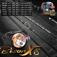 คันตีเหยื่อปลอม คันเบ็ด BISON X3 คัน XCross ไกด์ Fuji