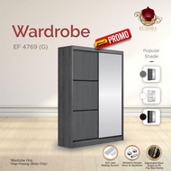 【PROMO】【𝚂𝙸𝙰𝙿 𝙿𝙰𝚂𝙰𝙽𝙶】 Bedroom 4 Feet Sliding Wardrobe / PROMOSI Almari 4 Kaki / 4ft Cupboard / 4尺衣橱