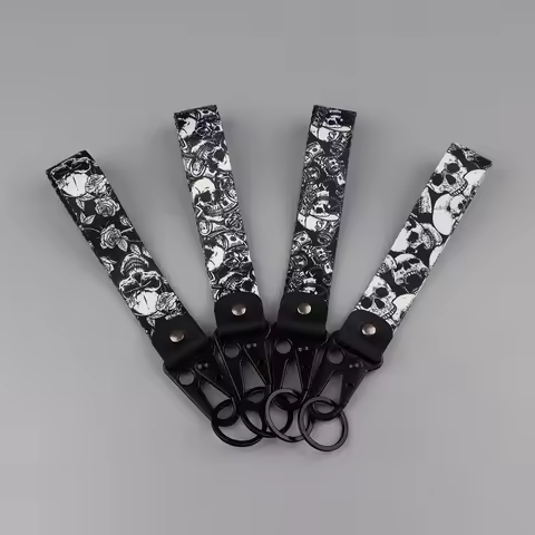 Halloween Horror Skeleton Eagle Beak Keychain Short Lanyard Used Phone Rope Badge Holder KeyChain Ca