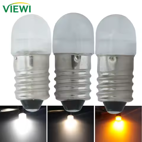 Ampolletas E10 Led Instrument Bulb 6V 12V 24V Mini Flashlight Torch Headlight Car Auto Interior Exte