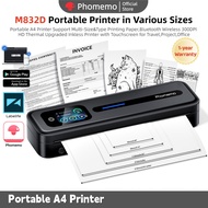 【2-in-1 & with Touchscreen】Portable A4 Printer Support  Multi-size Thermal Paper&Sticker,Phomemo M83