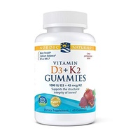 [PRE-ORDER] Nordic Naturals Vitamin D3 + K2 Gummies, Pomegranate - 1000 IU Vitamin D3 + 45 mcg Vitamin K2-60 Gummies - Great Taste - Bone Health, Promotes Healthy Muscle Function - Non-GMO - 60 Servings (ETA: 2022-08-01)