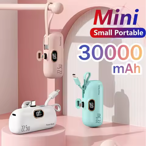 30000mAh Mini Power Bank Fast Charging Portable Charger External Spare Battery for IPhone Xiaomi Hua