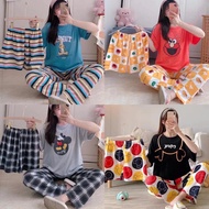 Korean Cotton 3 in 1 Set Sleepwear Pajama Set for Women Nightwear